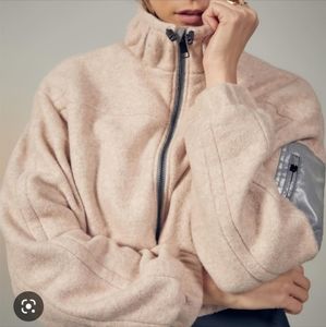 CARBON38 Spring Fleece Zip-Up Jacket in Oatmeal